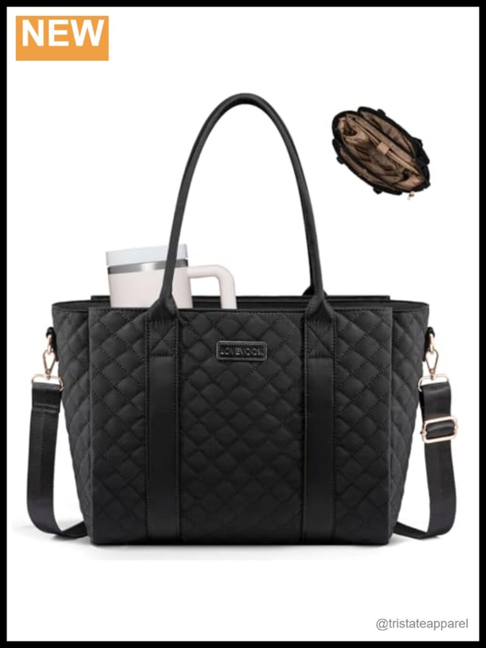 Quilted Laptop Tote Bag for Women, Teacher Nurse Work Bag with 15.6" Laptop